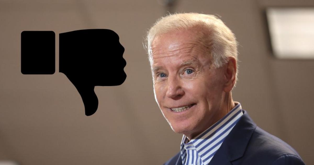 Biden's approval rating falls to within 2% of his lowest rating ever