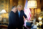 This handout photograph taken and released on March 8, 2024, by the Press Office of the Hungarian Prime Minister, shows Hungarian Prime Minister Viktor Orban (L) and former US President and Republican presidential candidate, Donald Trump during their meeting at Trump's Mar-a-Lago residence in Palm Beach, Florida. (Photo by ZOLTAN FISCHER / HUNGARIAN PRIME MINISTER'S OFFICE / AFP) / RESTRICTED TO EDITORIAL USE - MANDATORY CREDIT 