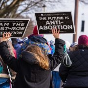 Imagen de archivo de una manifestante durante la March for Life (Marcha por la Vida) en Washington en 2022.