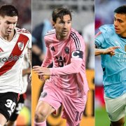 Franco Mastantuono, Leo Messi y Claudio Echeverri