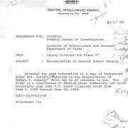 Captura de pantalla a un documento desclasificado del asesinato de Robert F. Kennedy