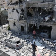 un edificio dañado en la ciudad de Tamra, en el norte de Israel