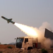 This handout photo released by Iran's Revolutionary Guards Corps (IRGC)'s official website Sepanews on February 17, 2026, shows a rocket being fired during a military exercise by members of the IRGC and navy in the Strait of Hormuz. (Photo by SEPAH NEWS / AFP) / == RESTRICTED TO EDITORIAL USE - MANDATORY CREDIT 