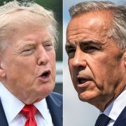 El presidente Donald Trump y el primer ministro canadiense Mark Carney