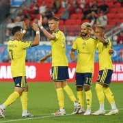 Jugadores del Nashville SC celebran un gol/ Leonardo Ramirez