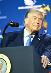 Donald Trump en la Faith & Freedom Coalition's 2026/ Kent Nishimura