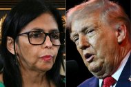 Delcy Rodríguez y Donald Trump en una combinación de fotos