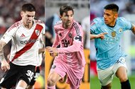 Franco Mastantuono, Leo Messi y Claudio Echeverri