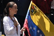 María Corina Machado durante protestas en Caracas en agosto del 2024.