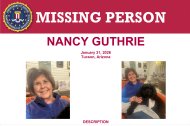 Anuncio sobre la desaparición de Nancy Guthrie