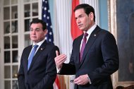 El secretario Marco Rubio con el ministro de Relaciones Exteriores de Paraguay, Rubén Ramírez, este 4 de agosto.