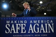 El presidente Donald Trump tras un discurso en Garden City, Nueva York, este 14 de agosto.