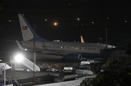 El avión que transportaba al secretario de Energía, Chris Wright, tras aterrizar en el Aeropuerto Internacional Simón Bolívar en Maiquetía, en La Guaira, este 1 de septiembre.