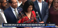 Los demócratas del Senado de Texas en rueda de prensa en Boston