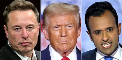 Elon Musk, Trump y Ramaswamy en un combo de AFP