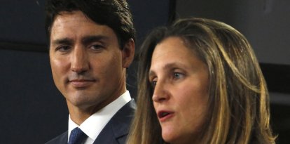 Imagen de archivo de Justin Trudeau junto a Chrystia Freeland