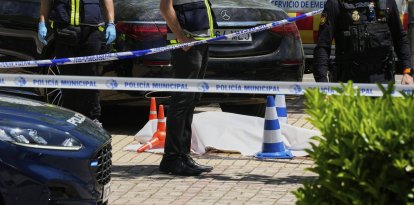 Escena del asesinato de Andriy Portnov en Madrid, España