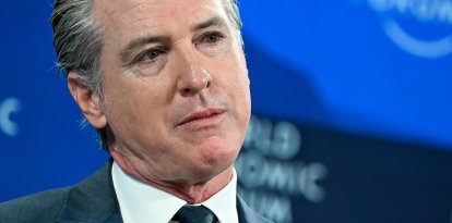Gavin Newsom en el Foro Económico Mundial/ Fabbrice Coffrini