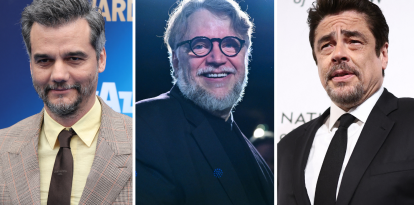 Hispanos por el Oscar 2026: Wagner Moura (I), Guillermo del Toro (C) Benicio del Toro(D)