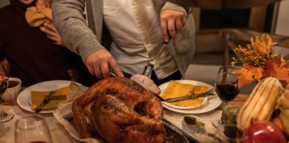 Tradicional cena americana en el día de acción de gracias