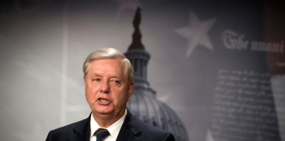 El Senador estadounidense Lindsey Graham (Republicano de Carolina del Sur) durante una conferencia de prensa en el Capitolio de los Estados Unidos.