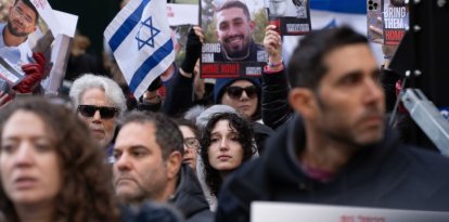 Imagen de archivo de una manifestación para pedir al liberacion de los rehenes israelíes secuestrados por Hamás en Nueva York .