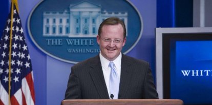 El exsecretario de Prensa de la Casa Blanca, Robert Gibbs, durante su última comparecencia en 2011.