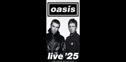 Cartel promocional del regreso de Oasis con una gira programada para 2025.