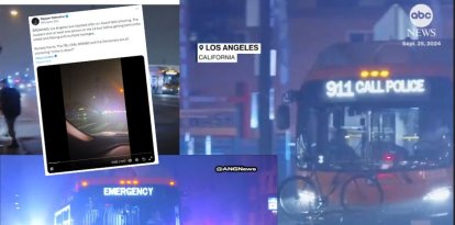 Secuencia de imágenes de la persecución y detención del secuestrador de un bus en L.A.