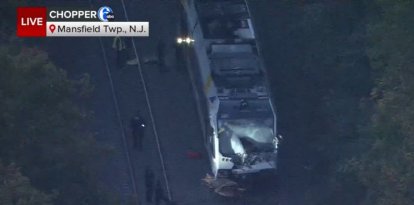 Accidente de tren: Imagen aérea del Light Rail accidentado en Mansfield