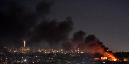 Imagen de un ataque aéreo israelí en los suburbios del sur de Beirut