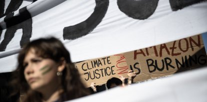 Manifestantes contra el cambio climático