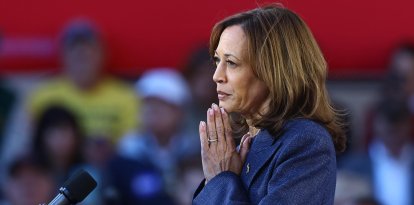 Kamala Harris durante un evento en Pennsylvania