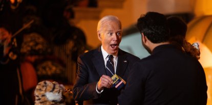 Joe Biden este 31 de octubre. (Photo by Tierney CROSS / AFP)