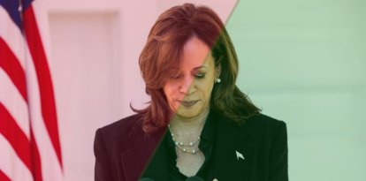 Elecciones presidenciales 2024: La vicepresidenta y actual candidata presidencial demócrata Kamala Harris habla sobre las recientes declaraciones de John Kelly, exjefe de gabinete del presidente Trump, de que Trump gobernaría como un "fascista", desde la residencia de Harris en el Observatorio Naval en Washington, DC, Estados Unidos, 23 de octubre de 2024.