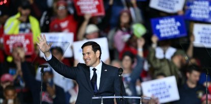 Marco Rubio en un rally de Trump en octubre del 2024. (Photo by ANGELA WEISS / AFP)