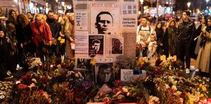 Fotografía de un Memorial para honrar a Alexei Navalny