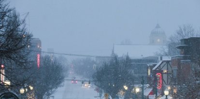 Tormenta invernal en Bloomington, Indiana.