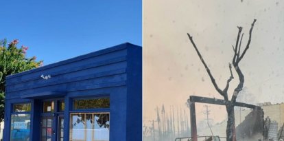 La escuela Rayuela antes y después del incendio Eaton