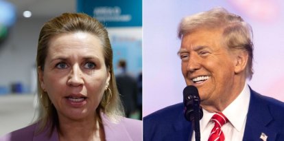 La primera ministra danesa Mette Frederiksen y el presidente electo Donald Trump