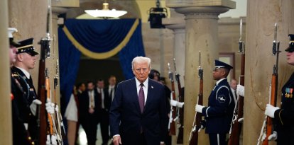 El presidente electo de EE UU, Donald Trump, llega a su toma de posesión el 20 de enero