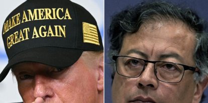 Los presidentes Donald Trump (i) y Gustavo Petro (d) en una imagen editada