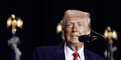 US President Donald Trump speaks during the National Prayer Breakfast at the Washington Hilton in Washington, DC, on February 6, 2025. (Photo by Ting Shen / AFP)