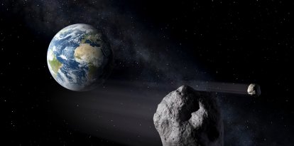 Recreación de un asteroide acerándose a La Tierra