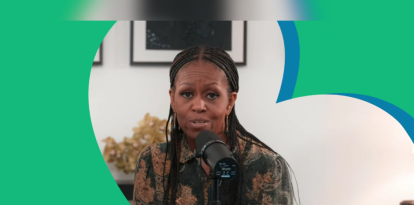 Michelle Obama durante el tráiler oficial de su podcast 'IMO'
