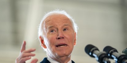 Biden dando un discurso en Maryland/ Allison Robbert