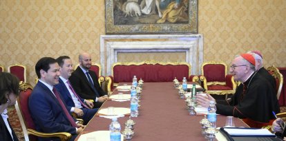 Marco Rubio reunido con el cardenal secretario de Estado del Vaticano, Pietro Parolin