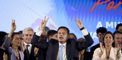El líder del partido Alianza Democrática (AD) y primer ministro portugués, Luis Montenegro
