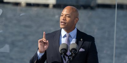 Wes Moore, gobernador de Maryland, habla antes de que el presidente de los Estados Unidos, Joe Biden