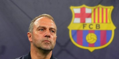 Hansi Flick, durante un partido de la UEFA Champions League con el FC Barcelona